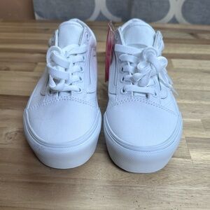 Vans Ols Skool white platform shoes size: 6.5